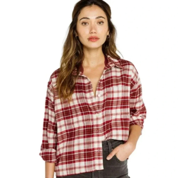 Levi’s Womens 2X  Maple Utility Shirt Boxy Length Flannel - Picture 1 of 16